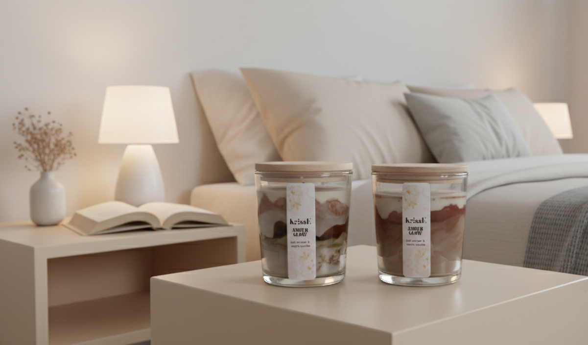 Amber Glow – Vela de Soja | Ámbar Cálido y Maderas Suaves | Colección Cozy Home