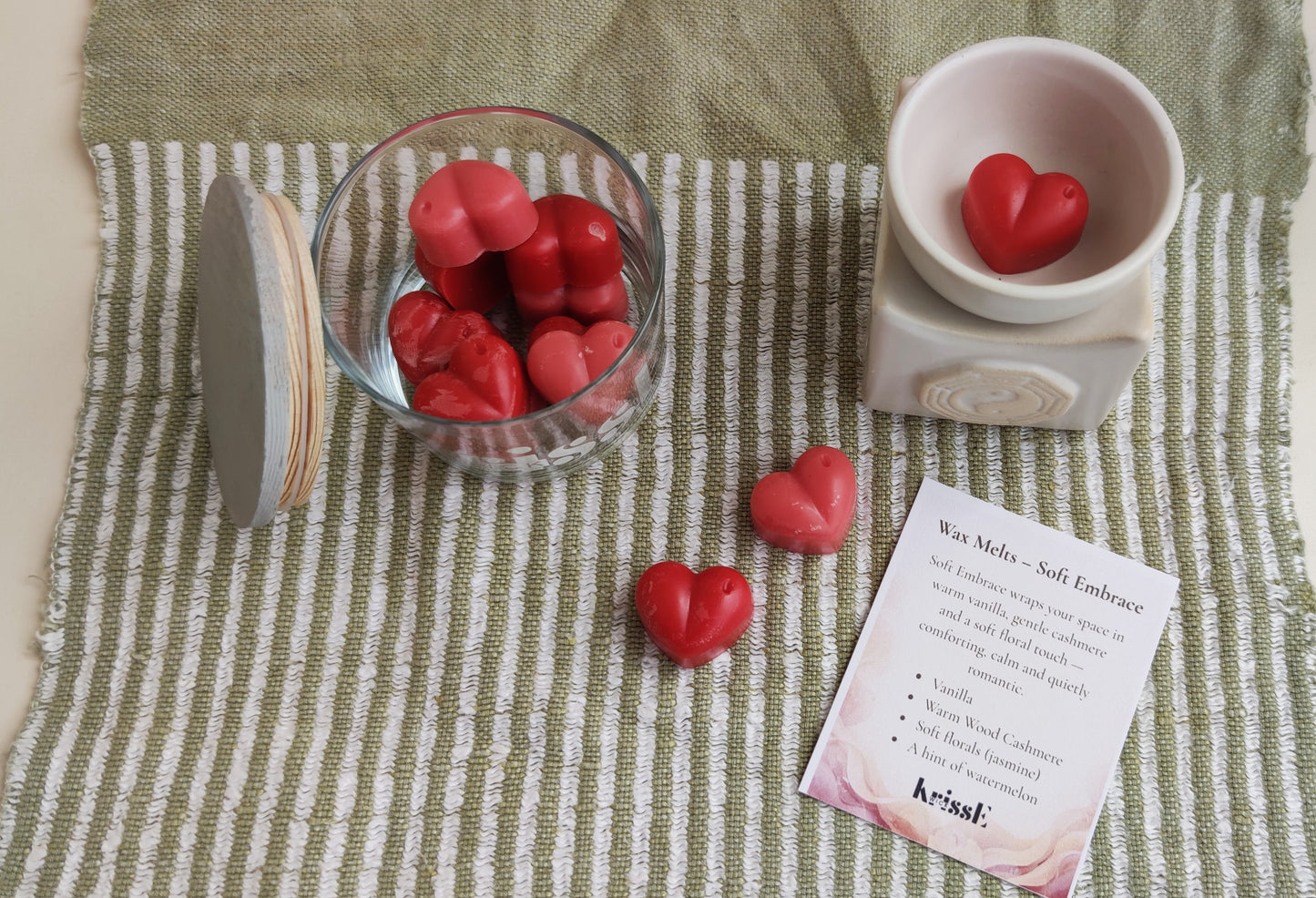 ABRAZO SUAVE – Ceras aromáticas de corazón (60 g / 9 uds.)