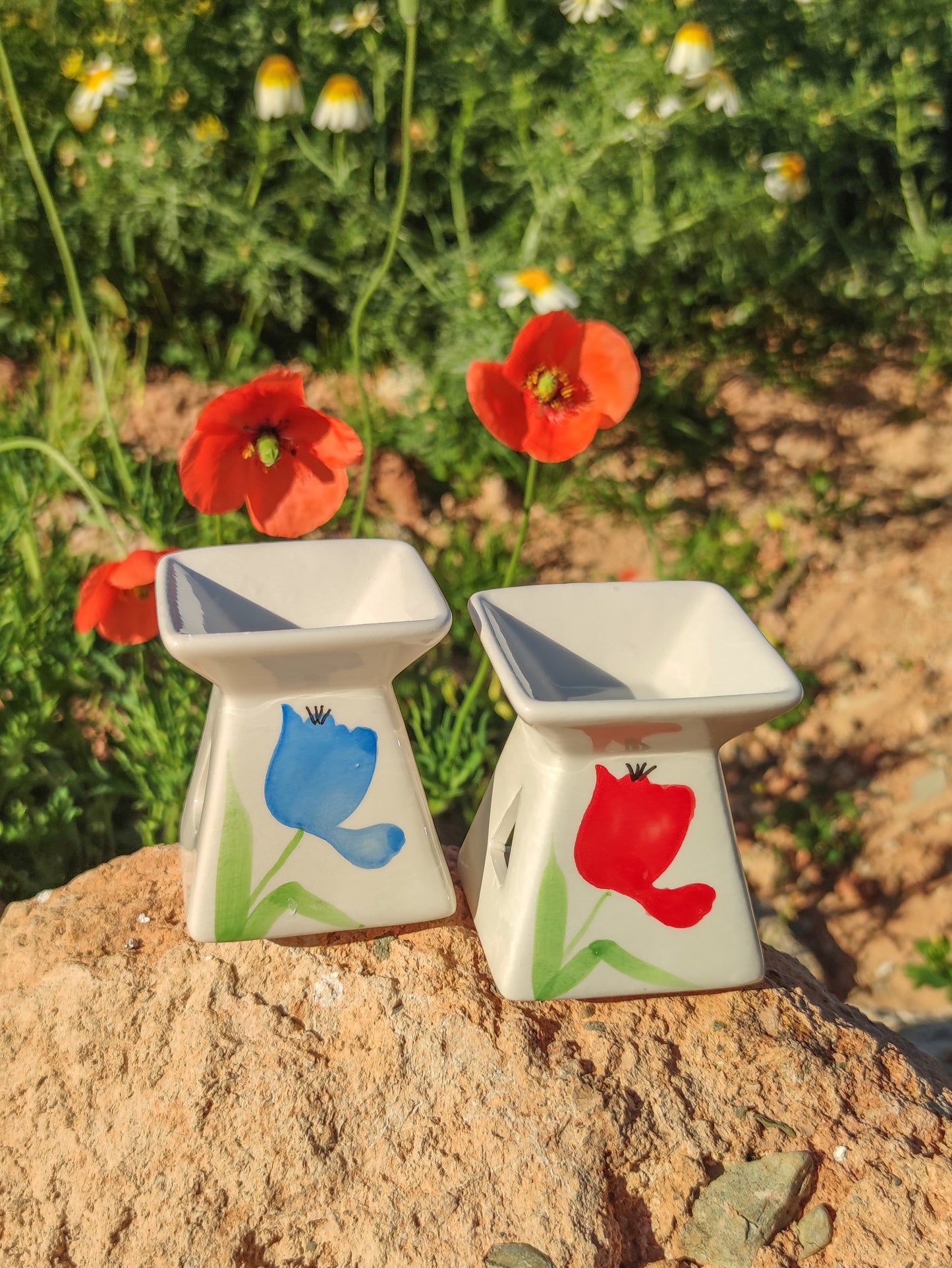 Quemador de cera de cerámica – Floral