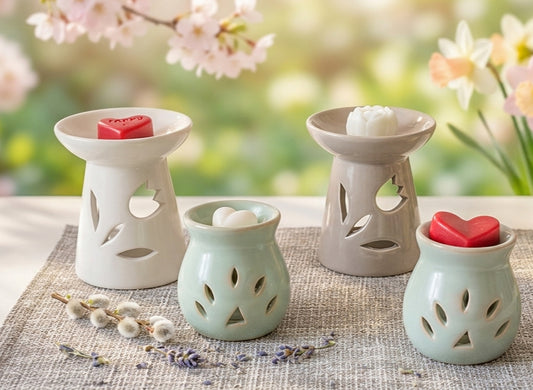 Quemador de cera cerámico – Corte de tulipán