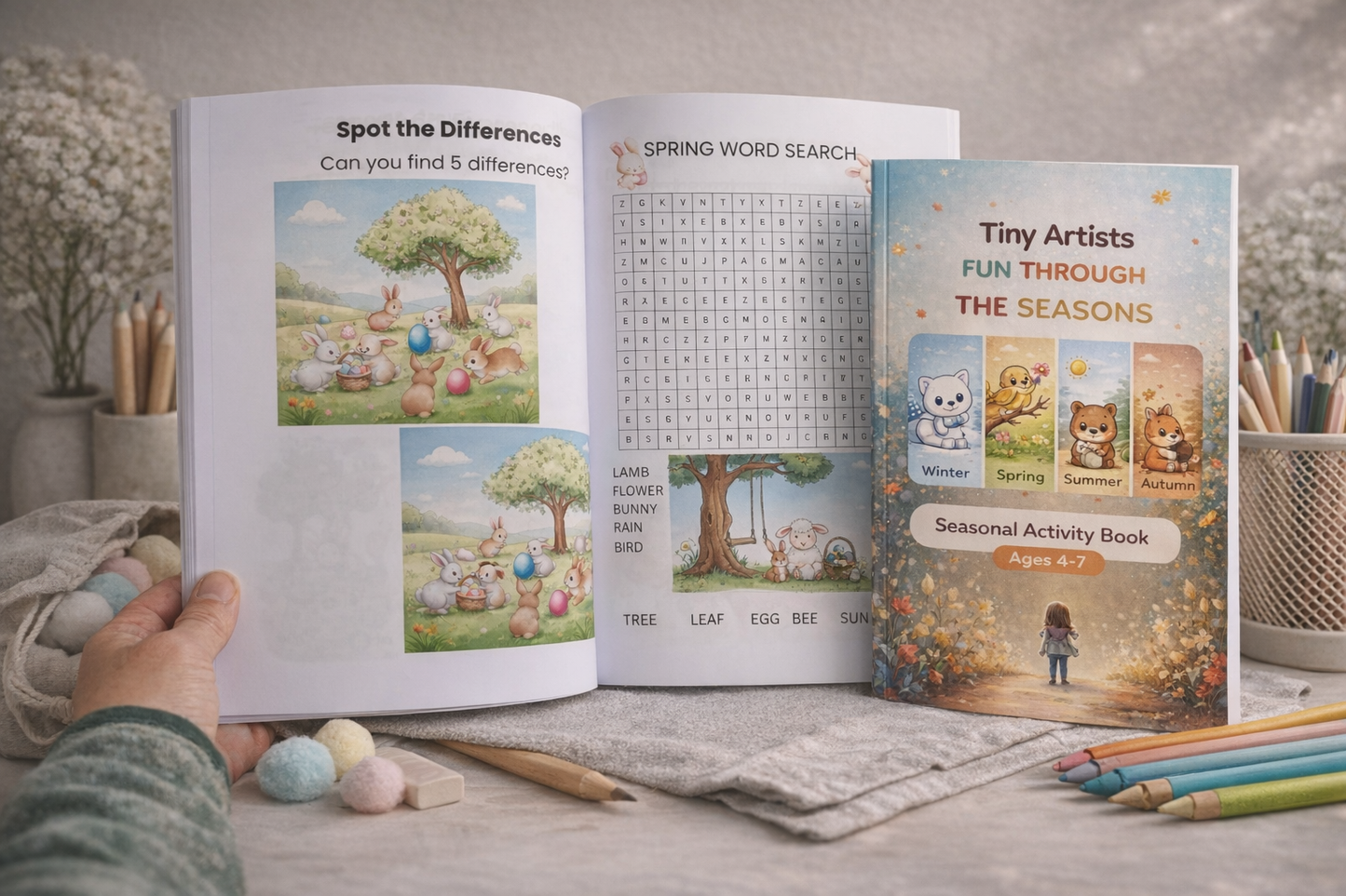 Tiny Artists: Fun Through the Seasons – Seasonal Activity Book for Kids Ages 4–7