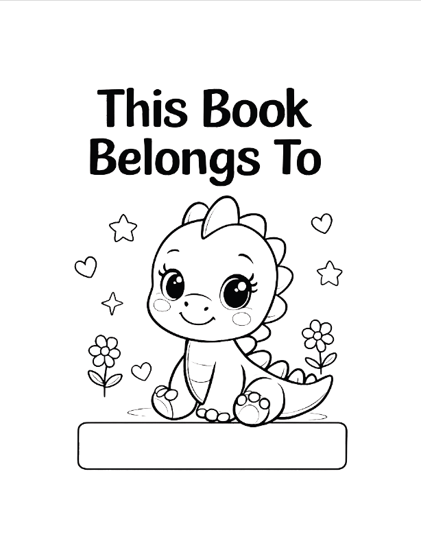 Cute dinosaurs coloring book for girls