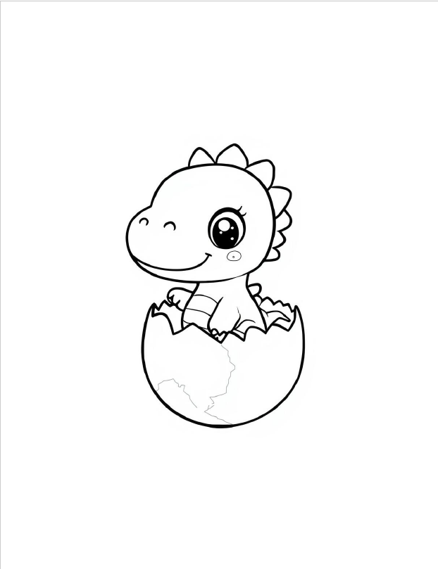 Cute dinosaurs coloring book for girls