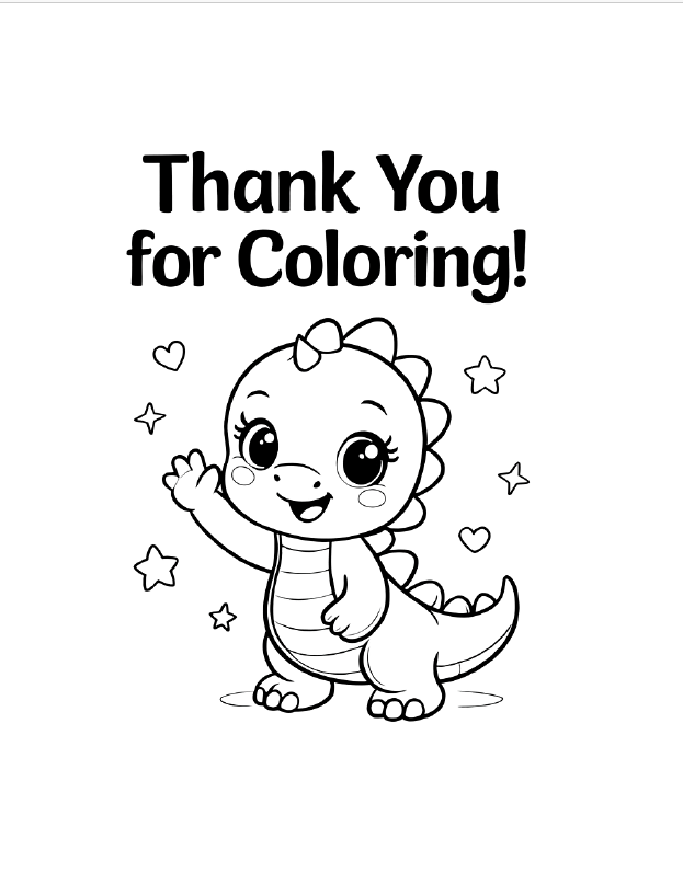 Cute dinosaurs coloring book for girls
