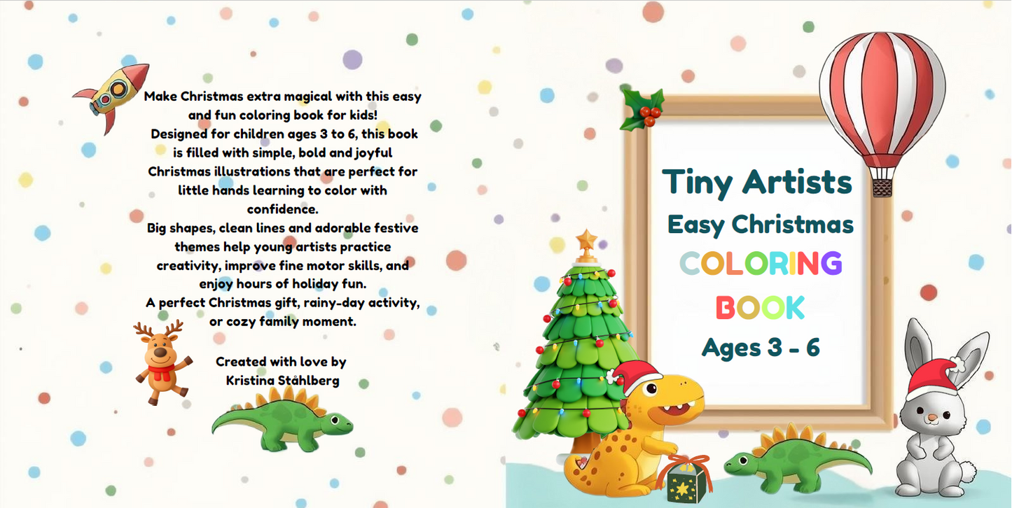 Pequeños artistas: Libro de colorear fácil de Navidad: 3-6 años