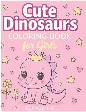 Cute dinosaurs coloring book for girls