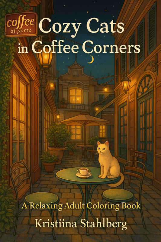 Gatos acogedores en rincones de café: Libro para colorear para adultos