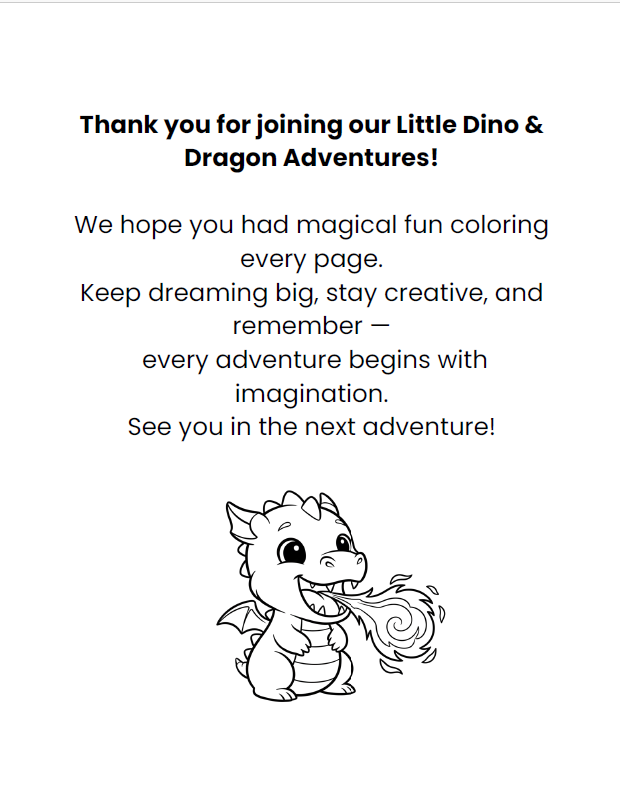 Pequeñas aventuras de dinosaurios y dragones: un lindo libro para colorear de fantasía para niños de 3 a 7 años