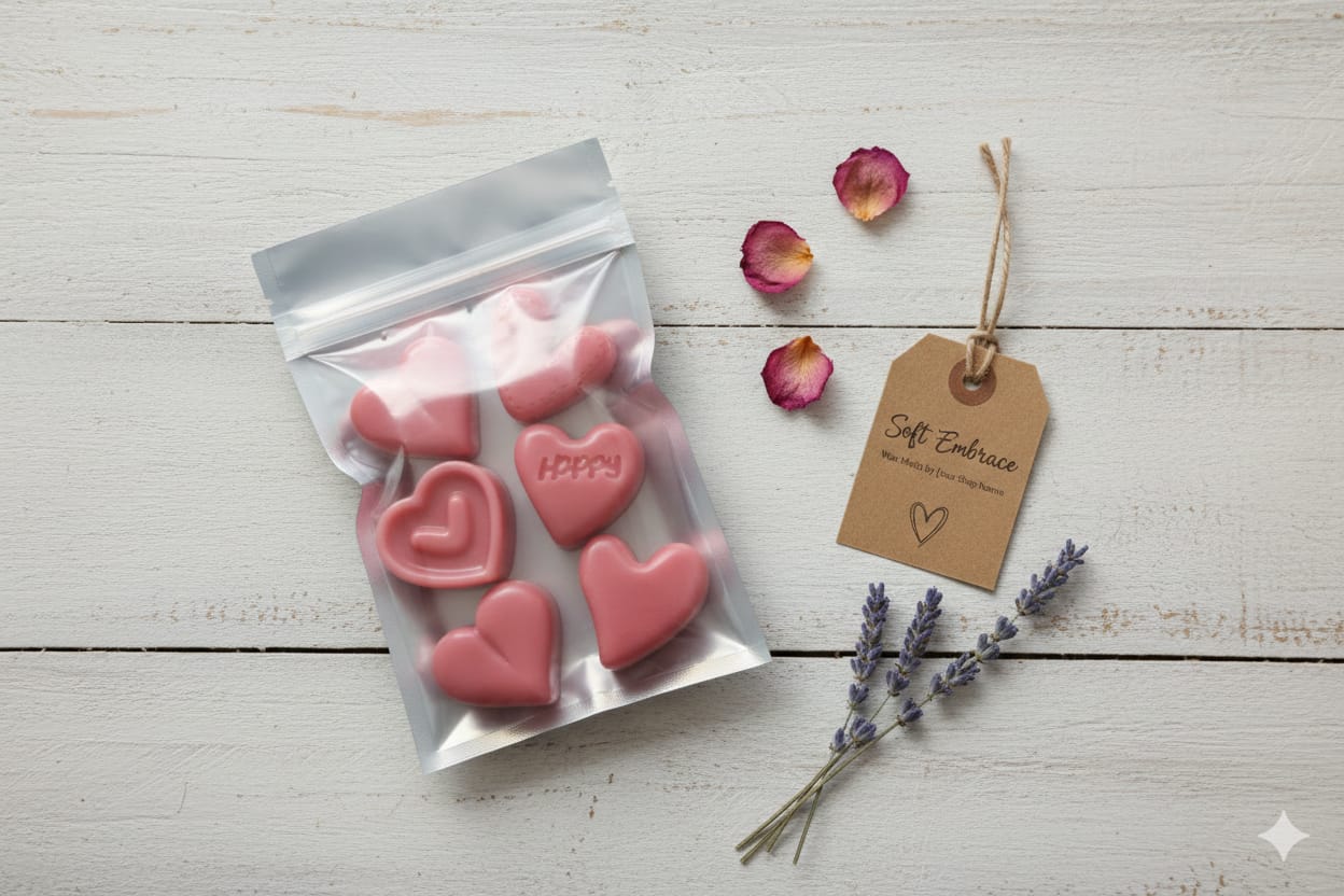 Soft Embrace Wax Melts – Large Heart Wax Melts – Vanilla & Cashmere – Wax blend – 60 g