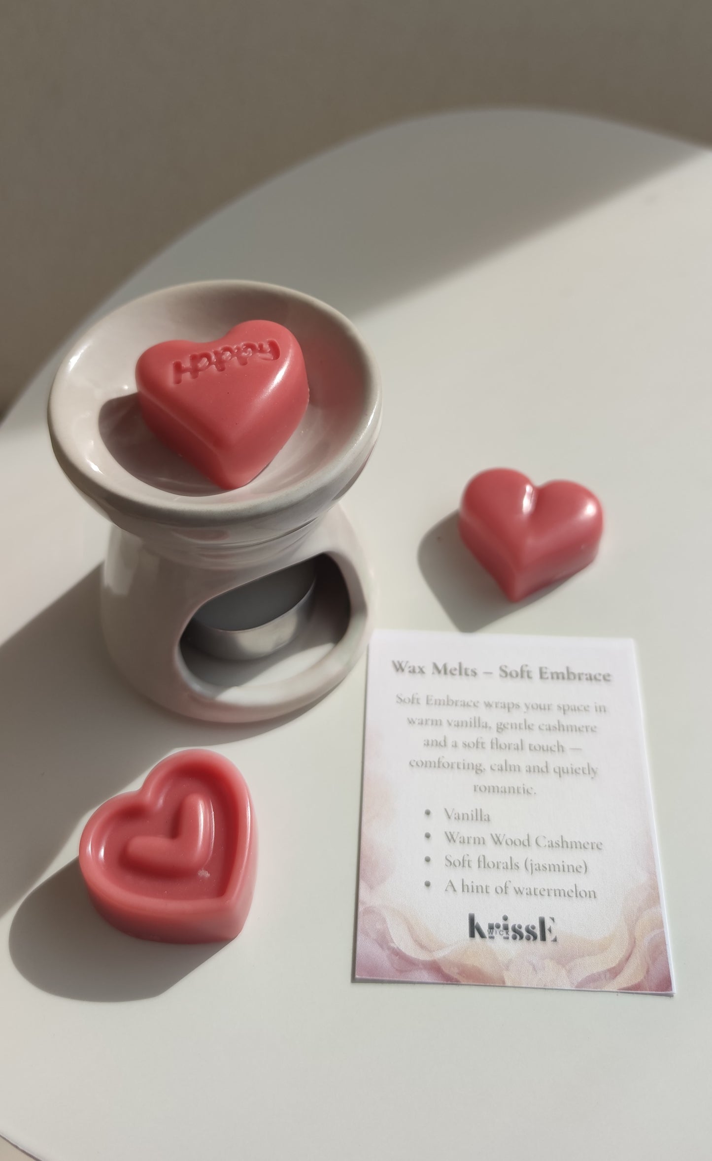 Soft Embrace Wax Melts – Large Heart Wax Melts – Vanilla & Cashmere – Wax blend – 60 g