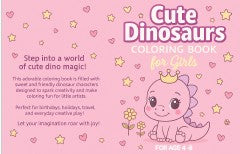 Cute dinosaurs coloring book for girls