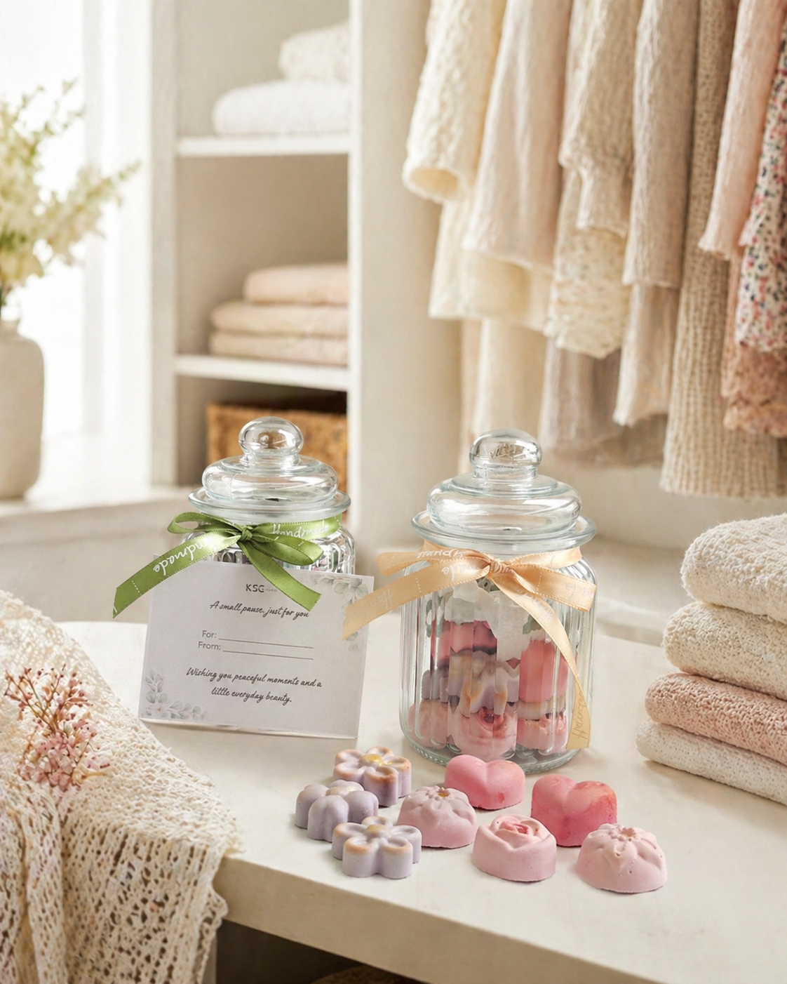 Scented Plaster Charm Jar + Gift Card - Lavender, Rose & Red Fruits