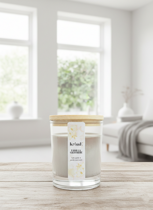 Vainilla Cachemir – Vela de Soja | Vainilla Suave y Cachemir Cremoso | Colección Hogar Acogedor